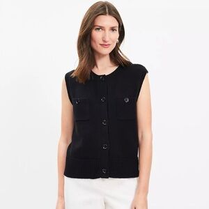 Black LOFT pocket sweater vest XS